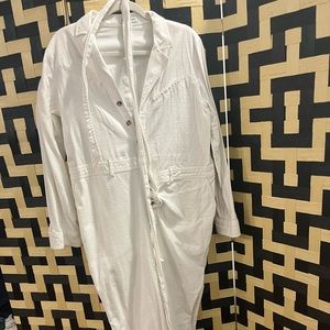 Chic White Express Denim Jump Suit